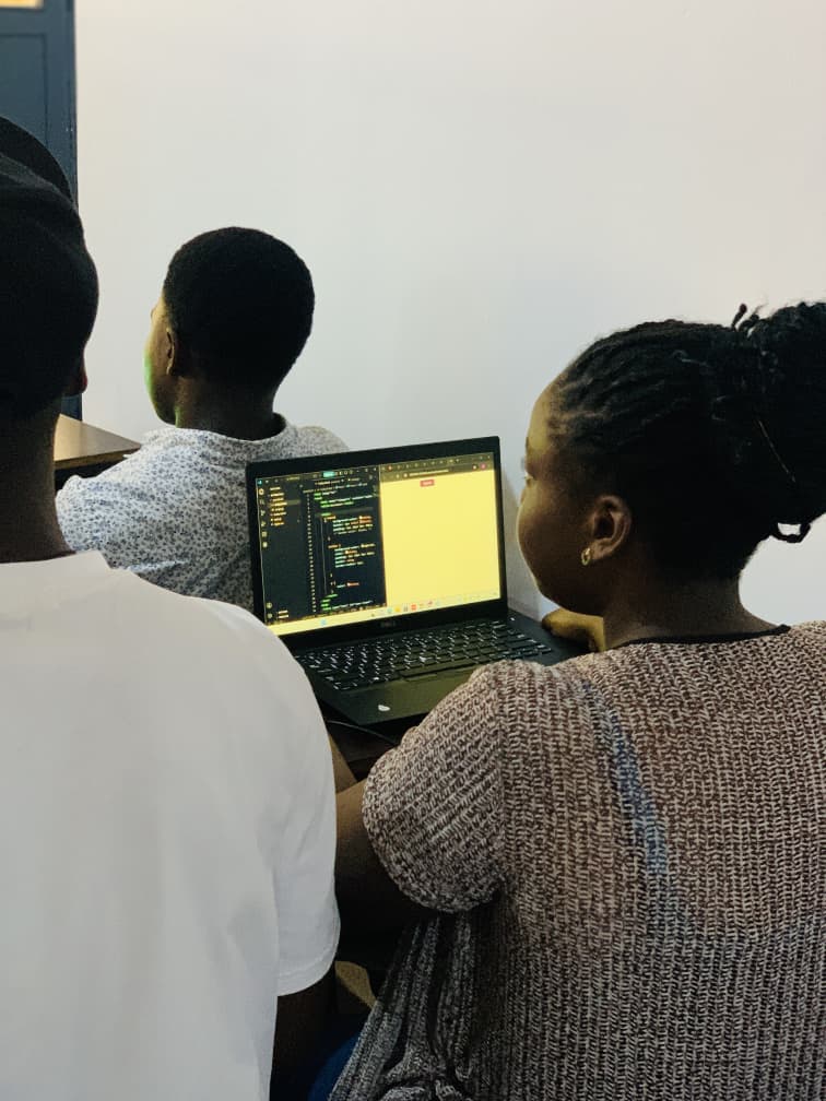 Tech2Grassroots Africa students participating in STEAM AI and robotics workshop at Nigerian innovation lab
